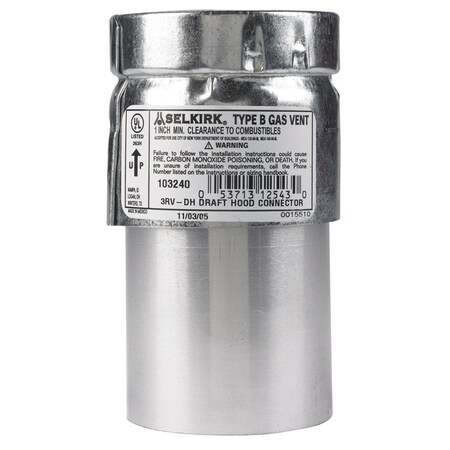 Selkirk Selkirk Adjustable 3 in. D Aluminum/Galvanized Steel Draft Hood Connector 103240